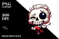 Silly Smirking Skull with Dramatic Sass, PNG Product Image 2