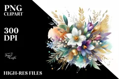 Colorful Snowdrop Bouquet with Gold Foil Product Image 1