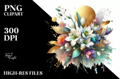 Colorful Snowdrop Bouquet with Gold Foil Accents Product Image 3