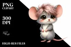 Cute Funny Baby Mouse | Watercolor Clipart Product Image 1