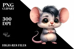 Cute Funny Baby Mouse | Watercolor Clipart Product Image 1