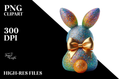 Colorful Stylized Bunny PNG Product Image 2