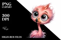 Baby Flamingo Standing Human Like | Sublimation Clipart Product Image 3