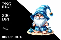 Vibrant Beachwear Gnome Azure Clipart Product Image 1