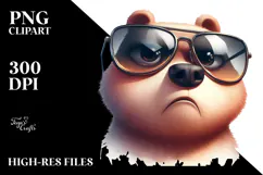 Goofy Bear with Sunglasses, High-Res PNG Product Image 2