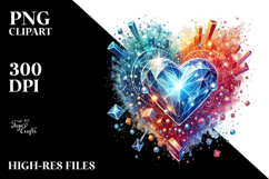 3D Diamond Heart, Transparent PNG Product Image 2