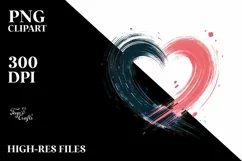 Simple Paintbrush Style Heart PNG Product Image 2