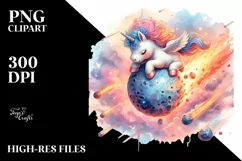 Colorful Baby Unicorn PNG Product Image 1