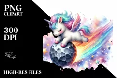 Colorful Baby Unicorn PNG Product Image 3
