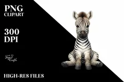 Funny Cute Baby Zebra Sitting | Clipart Product Image 1