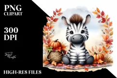 Funny Cute Baby Zebra Sitting | Clipart Product Image 1