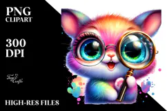 Vibrant Baby Bunny with Crazy Eyes, PNG Product Image 2