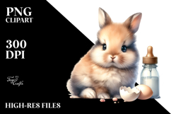 Sleeping Baby Bunny on a Flower, PNG Product Image 2