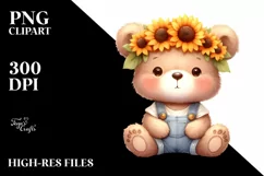 Funny Cute Baby Bear Sitting | Clipart Product Image 1