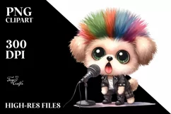 Baby Bichpoo Punk Singer | Sublimation Clipart Product Image 1