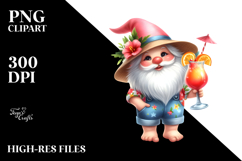 Whimsical Gnome Drinking Cocktail PNG Product Image 2