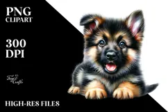 Happy Baby German Shepherd, Transparent PNG Product Image 2
