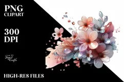 Abstract Cherry Blossom Clipart, High-Quality PNG Product Image 1