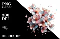 Abstract Cherry Blossom Clipart, High-Quality PNG Product Image 1