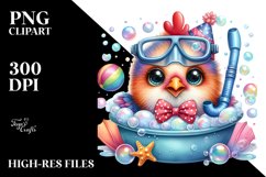 Adorable Baby Rooster at Bath PNG Product Image 2