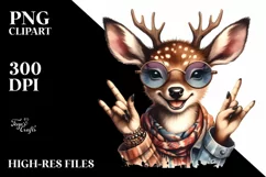 Funny Deer Portrait Rocker Sign | Sublimation Clipart Product Image 3