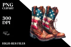 Boots USA Colors | Sublimation Clipart Product Image 1