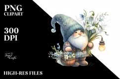 Detailed Gnome Snowdrop Flower | Sublimation | Clipart Product Image 3