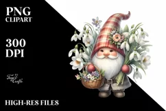 Detailed Gnome Snowdrop Flower | Sublimation | Clipart Product Image 1