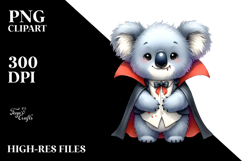 Funny Cute Koala Vampire | Watercolor Clipart Product Image 2
