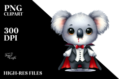 Funny Cute Koala Vampire | White Background | Clipart Product Image 2