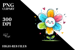 Simple flower with Hearts PNG Product Image 2