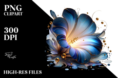 Abstract Morning Glory with Glossy Finish, Artistic PNG Product Image 2