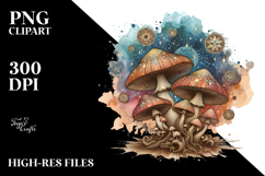 Detailed Mystical Celestial Mushroom, Transparent PNG Product Image 2