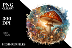 Detailed Mystical Celestial Mushroom, Transparent PNG Product Image 2