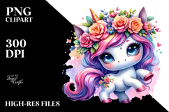 Vibrant Cute Unicorn Dancing with Cool Haircut, PNG Product Image 2