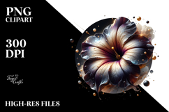 Abstract Petunia with Golden Insertions, Transparent PNG Product Image 2