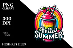 Frozen Drink, Hello Summer Rainbow PNG Product Image 2