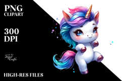 Cute Unicorn with Cool Haircut PNG Product Image 2