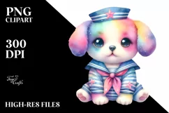 cute Puppy Sailor Suit Clipart Product Image 3