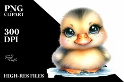 Cute Baby Duck with Big Eyes, High-Res PNG Product Image 1