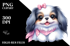 Cute Japanese Chin Dog with Big Eyes, PNG Product Image 2