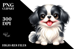 Cute Japanese Chin Dog with Big Eyes, PNG Product Image 2