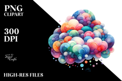 Vibrant Watercolor Cloud | Clipart Product Image 2