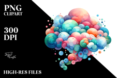 Vibrant Watercolor Cloud | Clipart Product Image 2