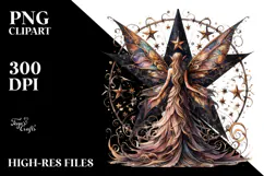 Gothic Fairy on Star PNG Product Image 2