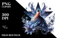 Gothic Fairy on Star PNG Product Image 2