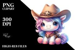 Baby Unicorn Cowboy | Sublimation | Clipart Product Image 3