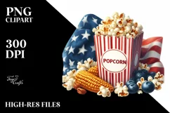 Popcorn USA Colors | Sublimation Clipart Product Image 1