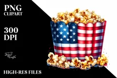 Popcorn USA Colors | Sublimation Clipart Product Image 3