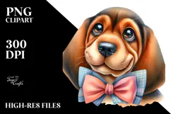 Cute Bloodhound with Big Eyes PNG Product Image 2